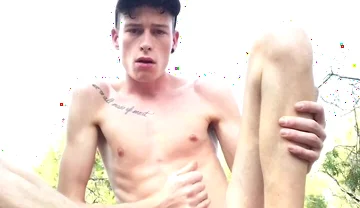 Lean Skinny Twink Public Wank - Jerking Huge Uncovered Dick Outdoors Risky Exhibition