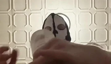 7 Inch (18cm) Hot Cock Owned by a Masked Slim Twink. Flashlight Intense Masturbation, Moaning. Full Video