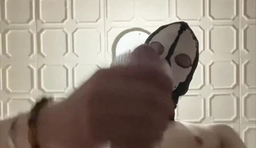 7 Inch (18cm) Hot Cock Owned by a Masked Slim Twink. Flashlight Intense Masturbation, Moaning. Full Video