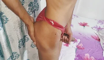 Skinny Desi Femboy Masturbates in His Lil Stepsister's Used Pantie