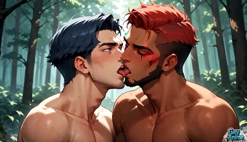 Muscular Gay Lover's Satisfying Release: Steaming Gay Gonzo Porn! for the Hottest Forest Encounters, Only the Hottest
