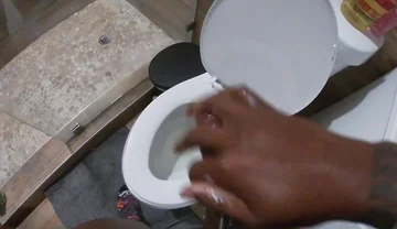 Stroking My BBC Peeing in the Toilet POV