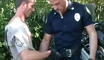 Two Naughty Ass Licking Gay Cops Give Head And Bang Ass Before Jizzing Their Cum Loads