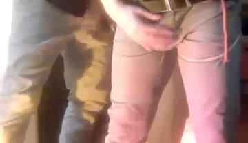 Pee Desperation: Tied up Guy Tries to Withstand While His Cock and Balls Are Played with. He Gets a Boner and Finally Wets Himself