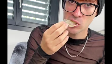 Hot Gabriel Pleasuring Himself and Eating His Cum!