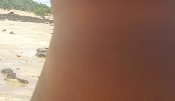 Ladysilva Walking Naked on the Beach and Masturbating His Cock Until He Cums
