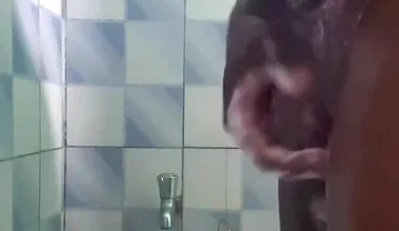 20y BBC Nasty Jerking off in His Shower Cleaning up His Cock