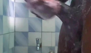 20y BBC Nasty Jerking off in His Shower Cleaning up His Cock