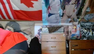 Fat sissy Dancing in red and black outfit