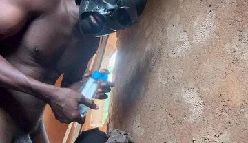 Warrior Leave the Battlefield & Get to Uncompleted Building & Made Special Masturbator & Cumshot