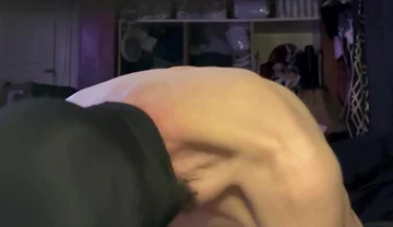 Crossdresser Michelle Wearing Black Bodysiit While Playing with Cock