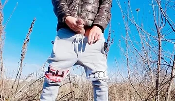 Slow Motion Jerk off Outdoor While Smoking Cigarette