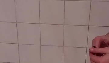 Daddy Jerks off in Shower. Soapy, Uncut, Voyeur Cam