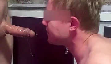 Master shoves a huge dildo down the whore's throat