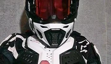 Horny Motocross Player Cumming on Boyfriend Helmet