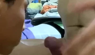 Caught Jerking Deepthroat Surprise to Desk Gape Fest