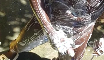 Mature Hard Black Dick Gets Real Shower