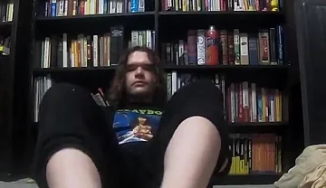 Chubby Boy Gives His Dildo a Footjob