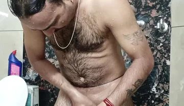 Indian Desi Man Enjoy Shower and Sucking