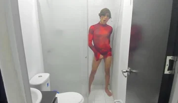 Colombian Femboy Juicy Ass Twerk with Dildo in the Shower