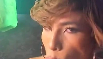 Femboy Gigi Prince Looks in the Mirror and Bounces Dildo in His Mouth and Ends up in His Throat