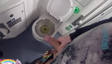 I Peed in the Toilet on the Moving Train and Then Jerked off My Thick Cock in Sexy Underwear. I Was About to Come