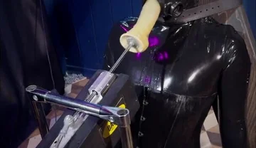 Rikki Gas Mask Session: Latex Suit, Sex Machine, Drooling & Full Restraint