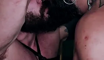 Muscle Hairy Sub Bondage & Piss. Bearded Master Uses a Kinky Pig