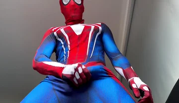 Peter Parker? Horny Spiderman Shoots Webs of Semen