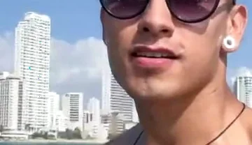 Tourist Exhibits Himself in a Jet Ski in the Sea on the Beaches of Cartagena