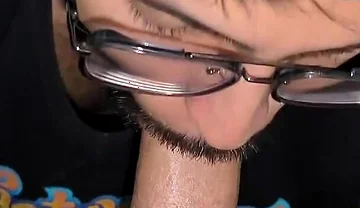 Kneeling & Horny Sniffing My Boyfriend’s Bulge Till I Cum on His Cock & Swallow Both Loads