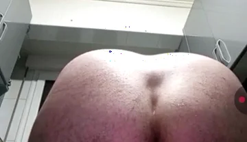Handsome Mature Chubby with Big Cock Fat and Very Hard, I Fuck My Tight Ass with Huge Dildos in Close-up