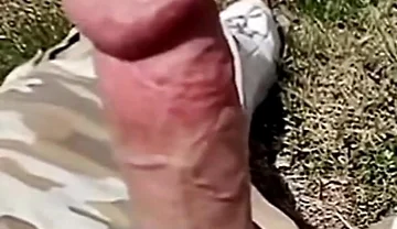 Big Cock Cumshot in the Sun