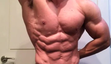 Jacked Bodybuilder Benji Bastian Flexing His Huge, Shredded, Muscles