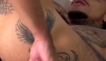Tatted Latin Thug Fucks Twink Bareback