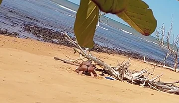Ladysilva Was Filmed Hiding Tanning Her Hot Ass on the Beach