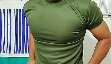 Indian Military Male Jerks His Cock