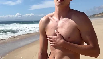 Twink Public Beach Jerk off