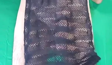 Black Fishnet Dress to Nude
