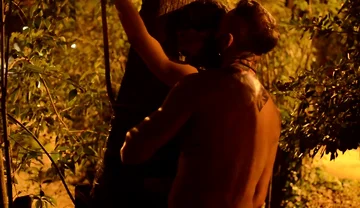 Sub Is Restrained and Used by Bearded Master in a Public Park.