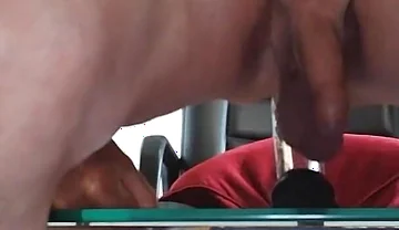 Playing with 9 Inch Glass Dildo