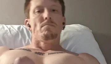 Muscular Guy Jerks off Solo with Massive Cumshot