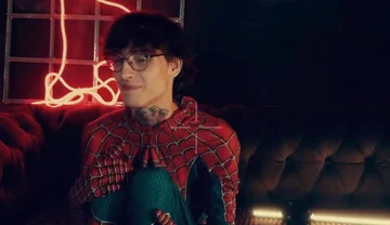 Spider Man Costume. Bottom Boy a Pose. Ass Hole