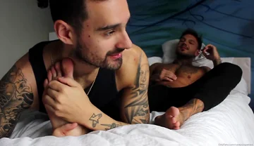 Feet licking tattoo boys
