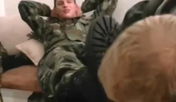 Master german soldier boys boots licking