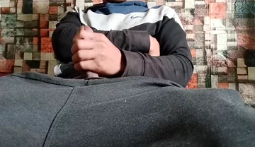 A Heterosexual Man Masturbates, After a Month of Abstinence, and Moans as He Ejaculates at the End