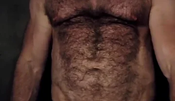 Hairy Muscle Bear Showing off