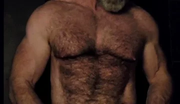 Hairy Muscle Bear Showing off