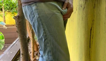 Guy Is Desperate to Pee and Tries to Hide From His Friend but Wets His Pants