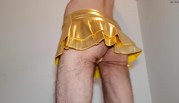 Golden Miniskirt -couldn't Wait- Try on